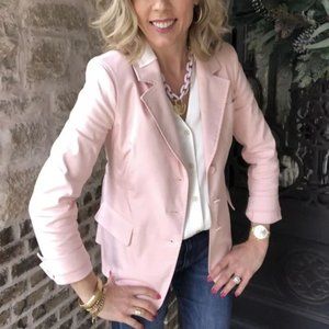 CAbi Grace Jacket 10 NWT Carnation Pink Pockets Covered Buttons Spring 2020
